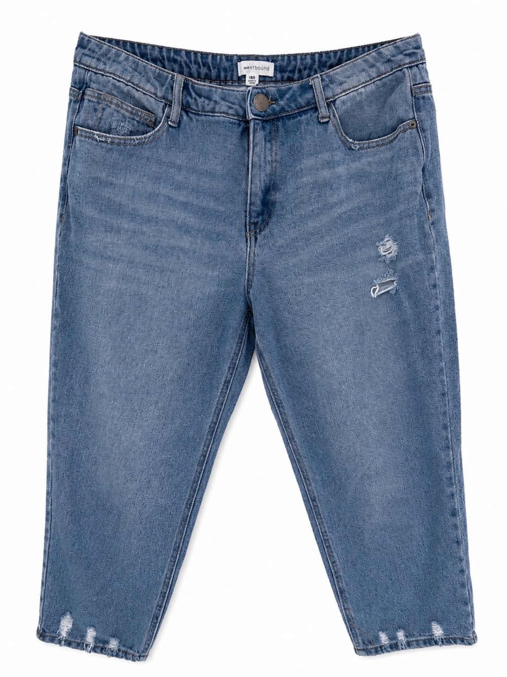 Westbound Classic Distressed Mid Wash Jeans, women’s size 10S.